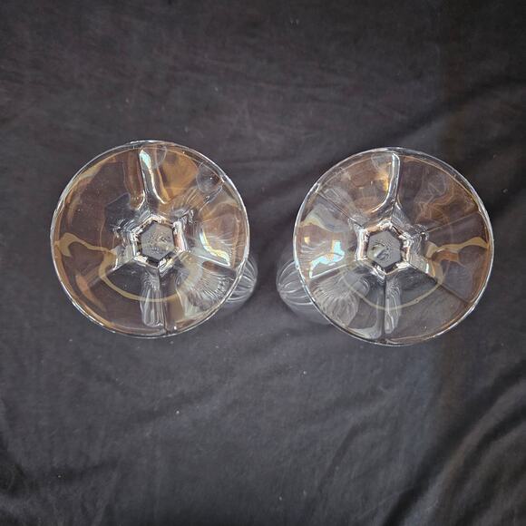 Gorham Primrose Crystal Wine Glasses (Set of 2) 8.5" Barware Drinkware - Picture 6 of 8